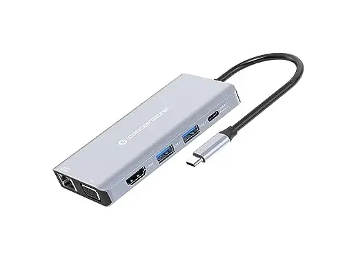 Conceptronic Base Duplicador de Portas USB-C 110519307101 compatível com Windows e Mac Cinza