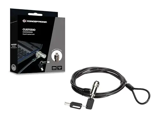 Conceptronic Custodio02BN Cabo de Segurança Anti-Roubo 1,8m