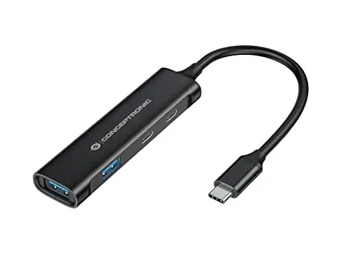 Conceptronic HUBBIES12B Hub USB 3.0 USB-C/USB-A Alumínio 12 portas
