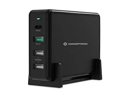 Conceptronic OZUL01B 65W Carregador USB Preto