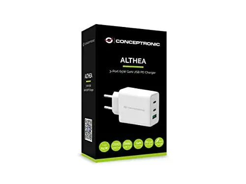 Conceptronic Althea12W 65W Carregador USB PD QC3.0 Branco