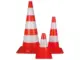 Cone Sinalização PVC Vermelho e Branco 50cm