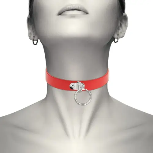 Coquette Hand Crafted Choker Fetish Red Ajustável