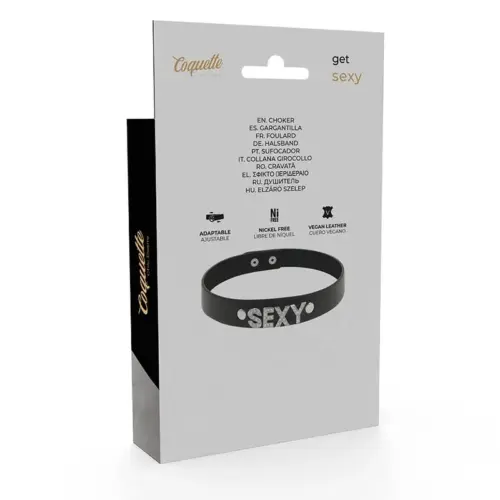 Coquette Hand Crafted Choker Vegan Leather Preto Ajustável