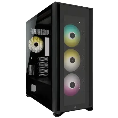 Corsair 7000X RGB E-ATX Caixa de PC Vidro Temperado Preto com Gestão de Cabos e Ventiladores RGB