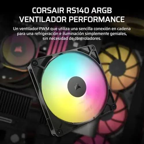 Corsair ventoinha para PC 140mm preta ARGB PWM