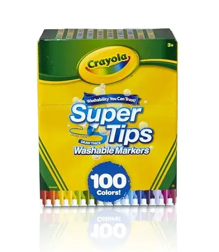 Crayola Canetas de Feltro Super Tips 100 cores