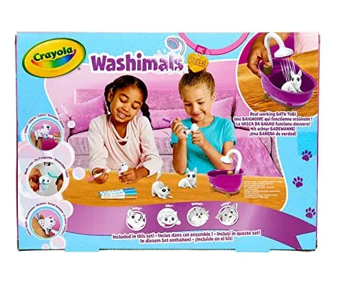 Crayola Washimals Brinquedo de Desenho e Artes Banheira com 4 Animais Estimação