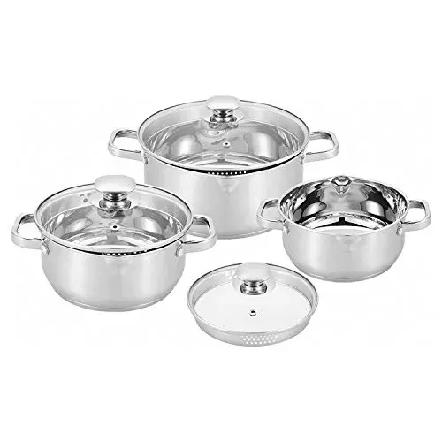 CSK Conjunto Panelas Leipzig Aço com Vidro