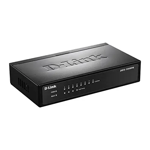 D-Link DES-1008PA Switch Não Gerenciável 10/100 Mbps 8 Portas