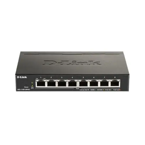 D-Link DGS-1100-08PV2 Switch Gerido 8 Gigabit PoE Preto