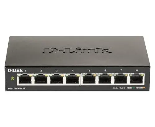 D-Link DGS-1100-08V2 Switch Gigabit 8 Portas Preto