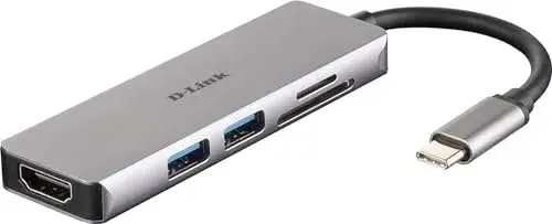 D-Link DUB-M530 Hub USB-C 2 USB 3.0, HDMI 4K, Leitor Cartões