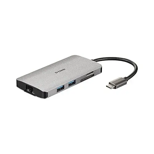 D-Link DUB-M810 Hub USB-C com 3 USB 3.0, 1 HDMI, leitor de cartões e Ethernet