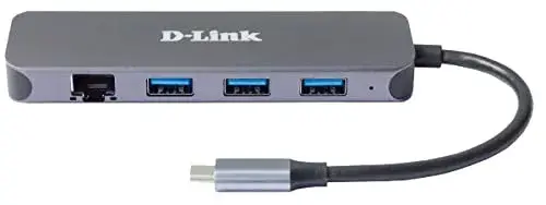 D-Link Hub 5 em 1 USB-C com Gigabit Ethernet/Power Delivery