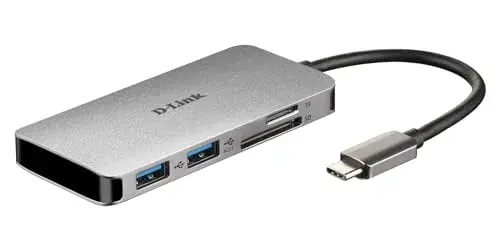 D-Link Hub USB-C 3.0 com HDMI, Leitor de Cartões e Carregamento 100W