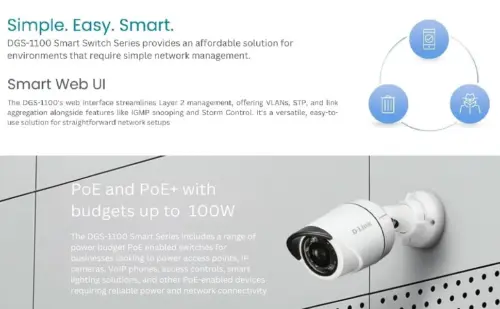 D-Link DGS-1100-05PDV2 Switch Gigabit Poe 5 Portas