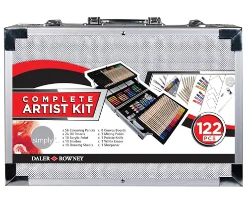 Daler Rowney Kit Pinturas Art Essentials 122 Peças