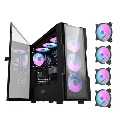 Darkflash DK431 Gamming Caixa de Computador Preto com 4 Fans