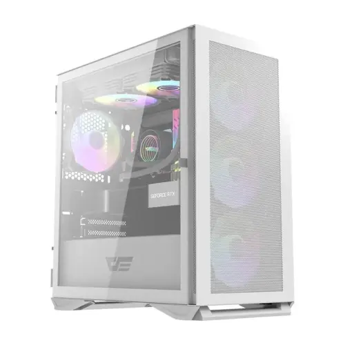 Darkflash DLM200 Mesh ATX Caixa de PC Branco Temperado