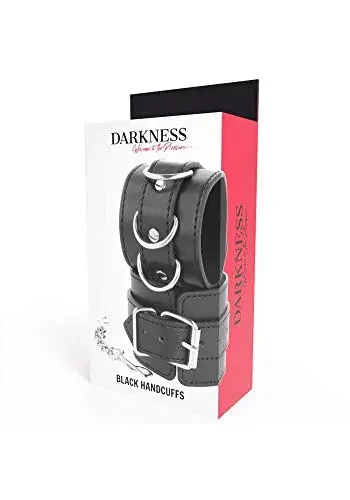 Darkness Bondage Handcuffs de Couro Preto 115x205mm