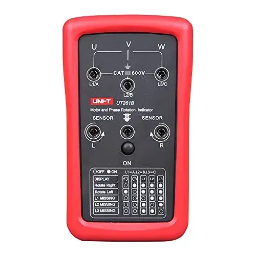 Uni-T Indicador de Sequência de Fases e Rotação de Motores UT261B 1000V AC/DC