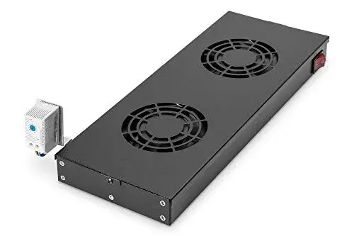 Digitus Kit 2 Ventoinhas + Termostato Universais Preto