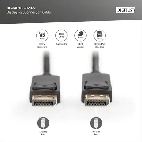 Digitus Cabo DisplayPort 2m Macho a Macho