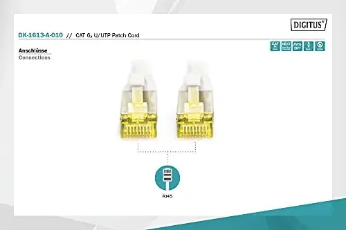 Digitus DK-1613-A-010 Cabo UTP CAT6A 1m Cinza