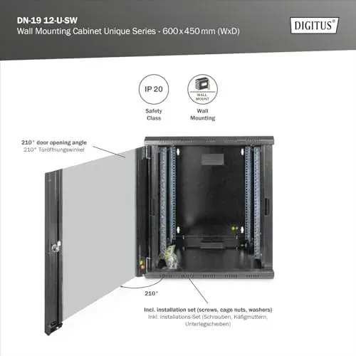 Digitus DN-19 12-U-SW Bastidor Mural 19 Polegadas