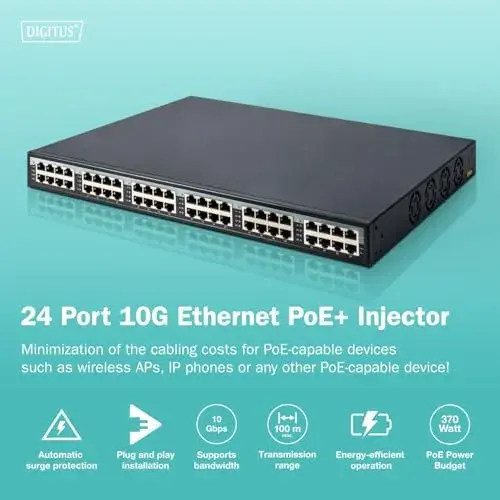 Digitus DN-95117 Switch de Rede 24 portos Gigabit PoE