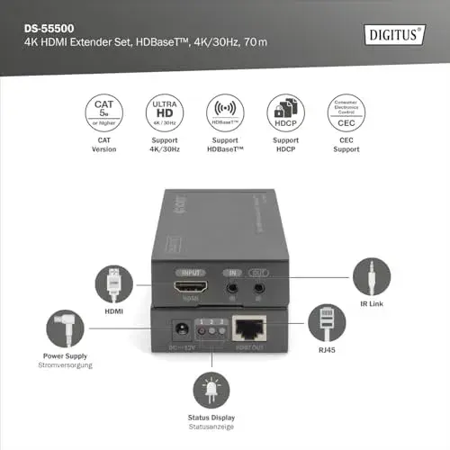 Digitus Extensor HDMI KVM 1 4K HDBaseT