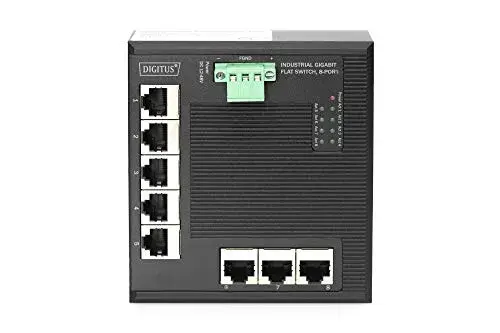 Digitus Gigabit Flat Switch 8 Portas Preto e Azul