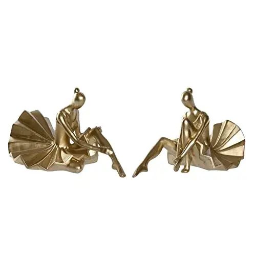 DKD Home Decor Figuras Decorativas Dourado Bailarina Balé 17x23x14,5 cm