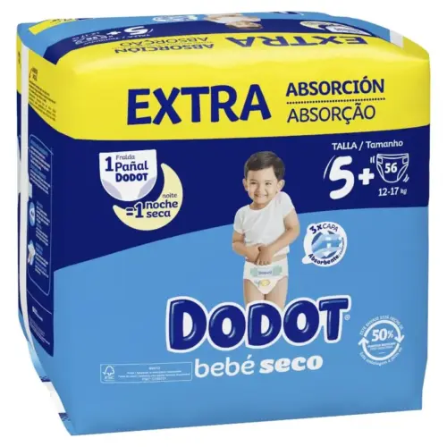 Dodot Fraldas T5+ Seco Extra Jumbo Pack 56 unidades