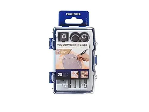 Dremel Família 681 Set de Acessórios para Madeira Compatibilidade 20 Peças Transparente