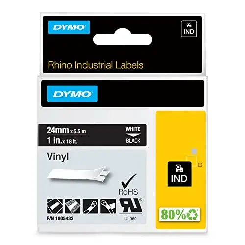 Dymo Etiquetadora Branco Sobre Preto 5,5 metros 2,4cm