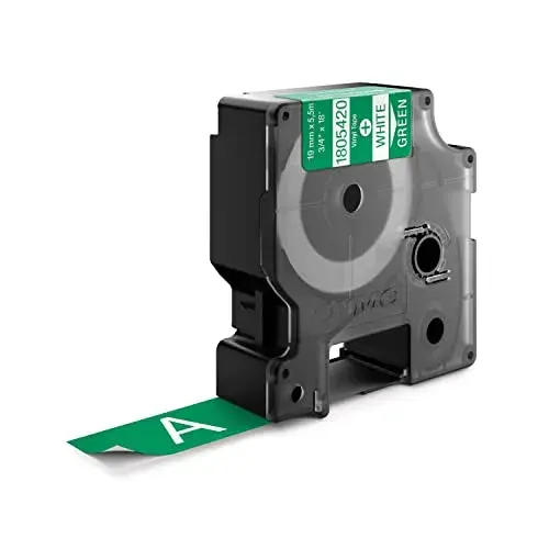 Dymo Fita de Impressão Branco sobre Verde 5,5m