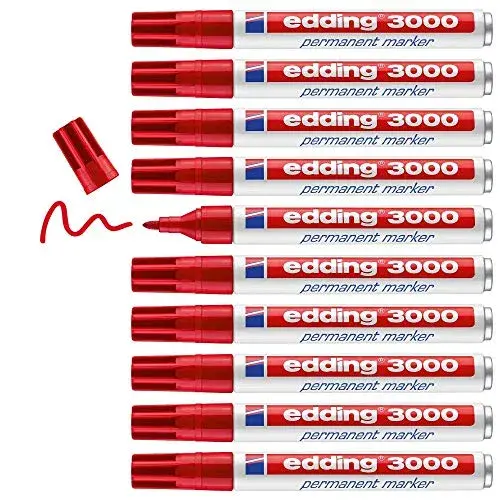 Edding Marcador Permanente Vermelho Pack 10 Un.