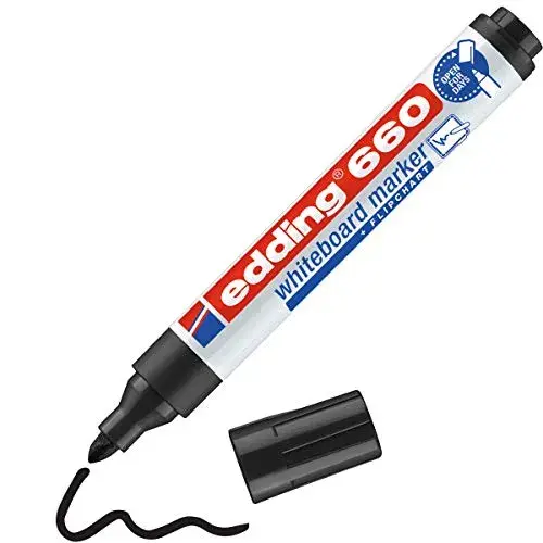 Edding Marcador Quadro Branco Preto Médio