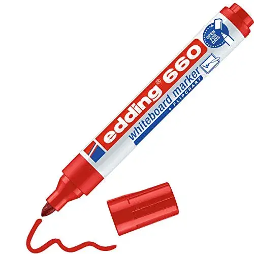 Edding Marcador Vermelho Médio Traço Rápido