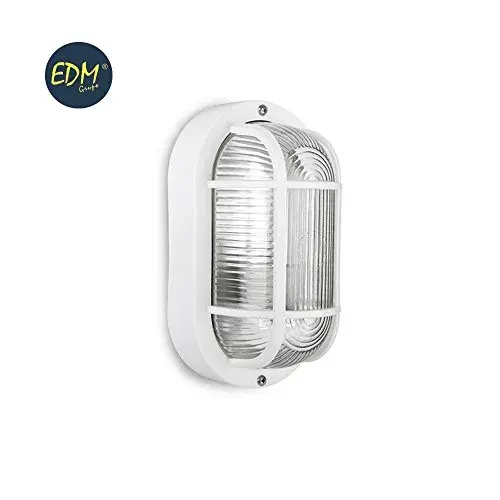 EDM Aplique Olho de Boi Branco Oval 1 Lâmpada E27