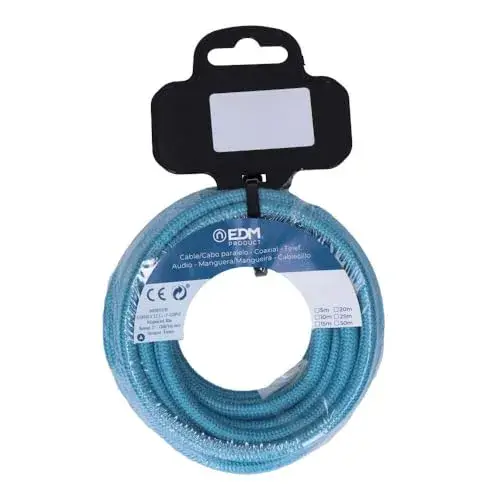 EDM Cabo Cordão Tubular 2×0,75mm C68 Azul Claro 5M