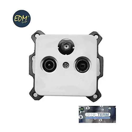 EDM Tomada TV FM Sat Encastrar Série Term Branco