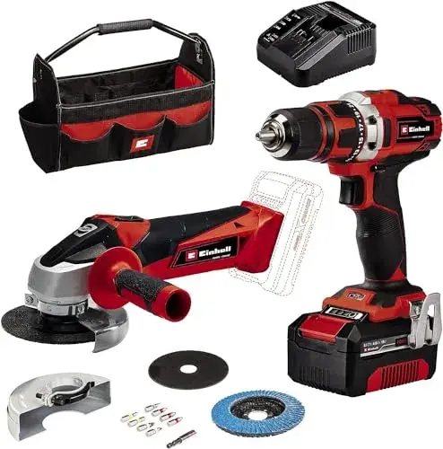 Einhell Kit de Ferramentas Power X-Change TE-CD 18/40 Li + TC-AG 18/115 Li