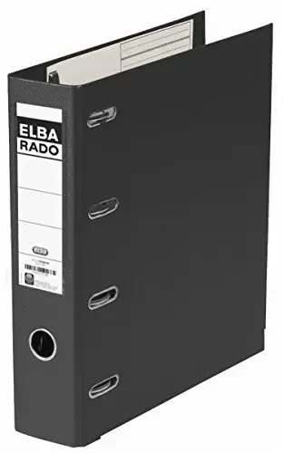 Elba Pasta de Arquivo Cartão 75mm Preto A4