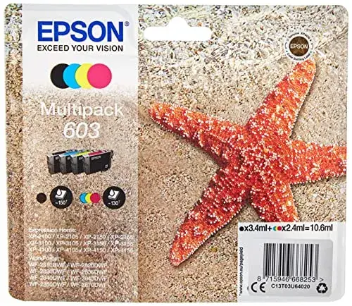 Epson C13T03U64020 Tinteiro Original Multipack 130 páginas Preto, Ciano, Magenta, Amarelo