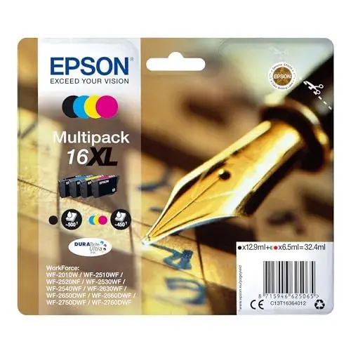Epson WF-2010W/WF-2510WF/WF-2520NF/WF-2530WF/WF-2540WF Tinta a jato XL multicolorido