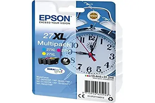 Epson WF 36xx / 7110 / 76xx Tinta à base de pigmentos Rendimento alto 10,4 ml {Ciano, Magenta, Amarelo}