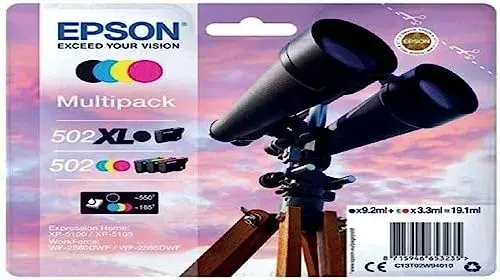 Epson 502XL Multipack Tinta 1,91ml Preto, Amarelo, Ciano e Magenta